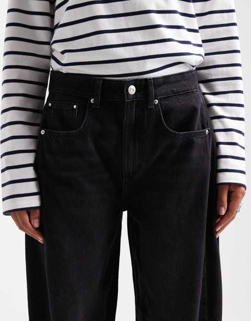 ONLY – Chara – Jeans in verwaschenem Schwarz mit hohem Bund und weitem, abgerundetem Bein, 5 von 5