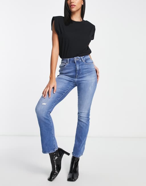 Only Charlie ankle kick flare jeans in blue ASOS