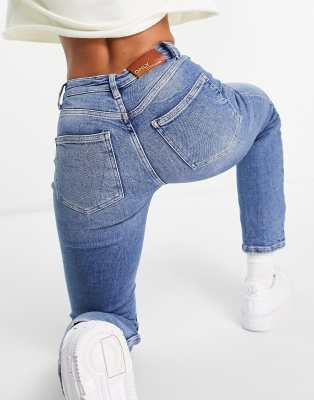 Only Hope High Waisted Wide Leg Jeans In Light Blue Wash-blues In Blues
