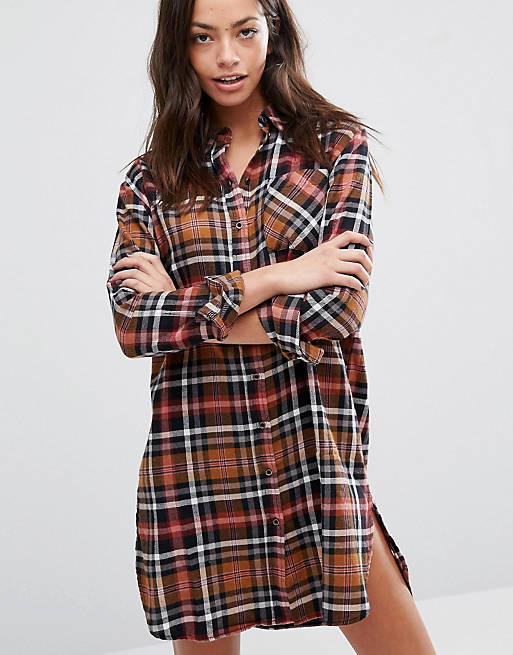 Only Checked Shirt Dress