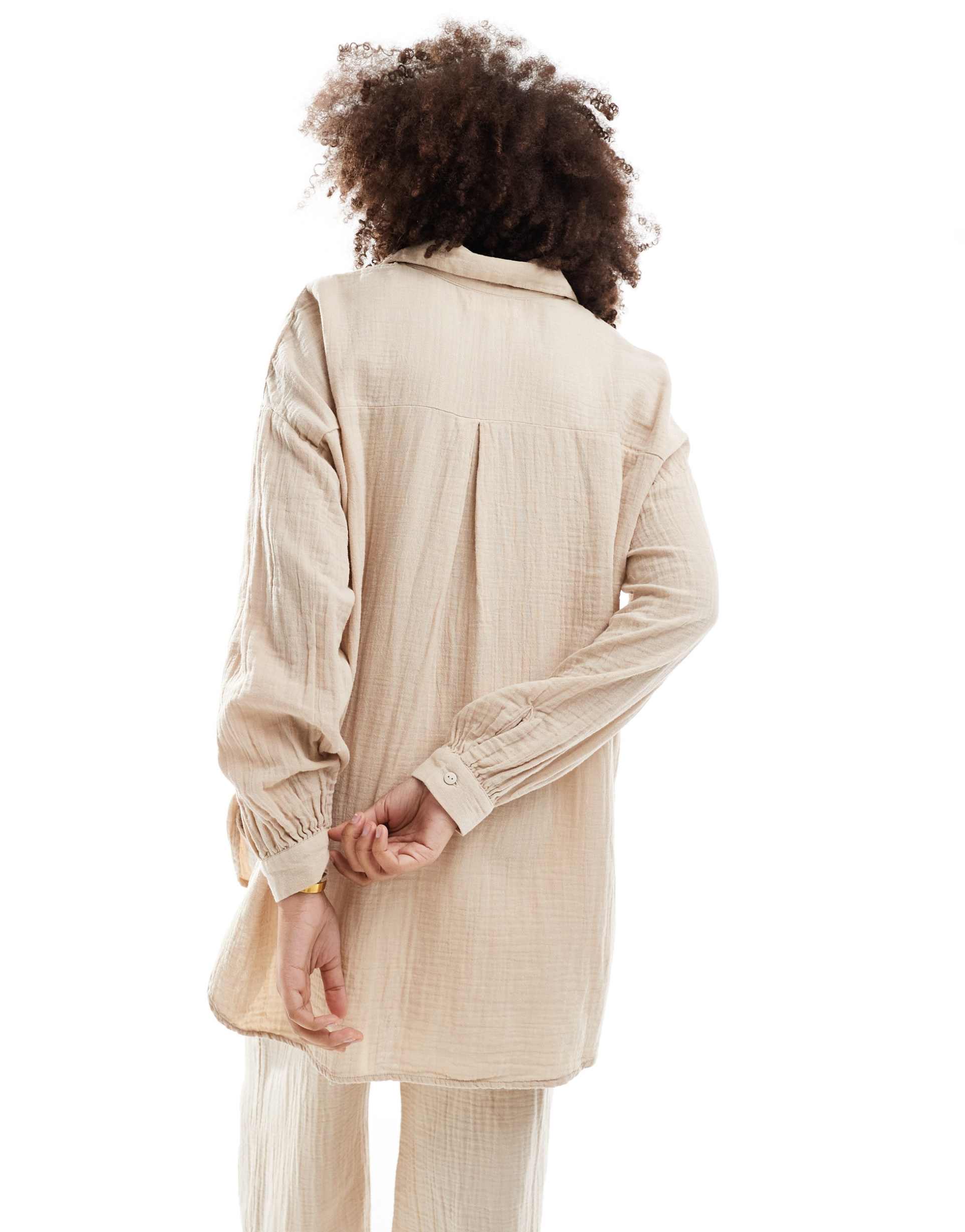 only cheesecloth oversized shirt in light beige - part of a set