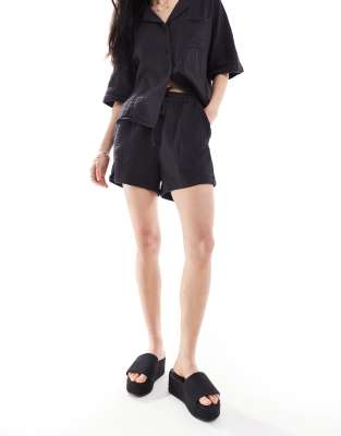 ONLY ONLY cheesecloth shorts co-ord in wash black