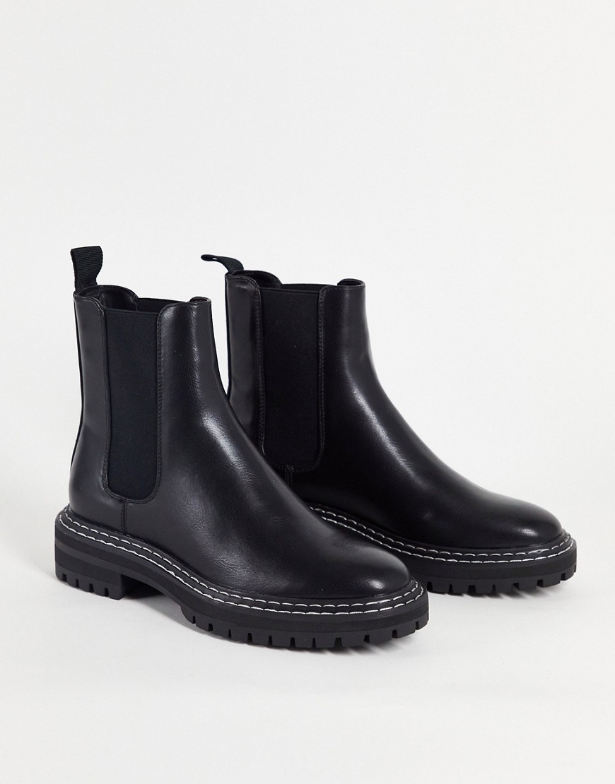 ONLY chelsea boot with contrast stitch in black
