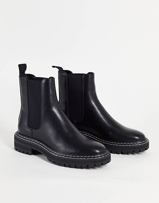 Only - Chelsea boots met contrasterende stiksels in zwart