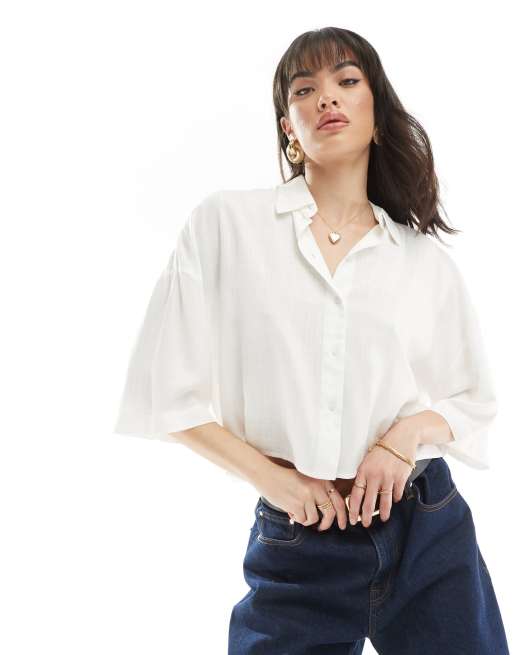 ONLY - Chemise légère courte coupe carrée - Blanc , 2 de 4