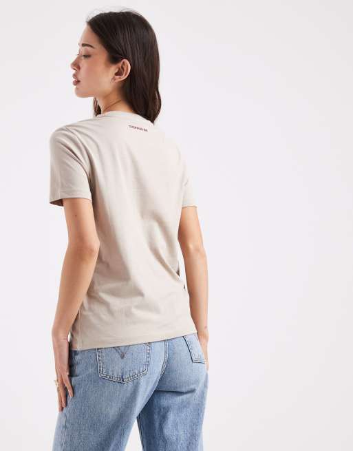 ONLY cherry graphic print boxy t-shirt in light beige, 2 of 4