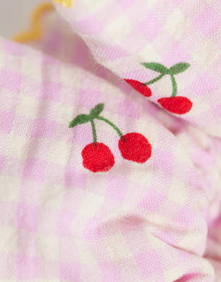 Only Cherry Print Scrunchie In Pink