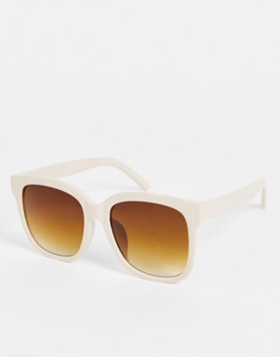 Only chunky oversized square sunglasses in rose