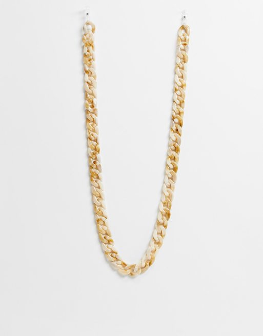 Only chunky sungalsses chain in neutral marbled effect