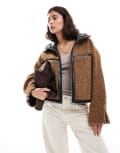 [ONLY] ONLY chunky teddy short jacket in brown 20 BROWN
