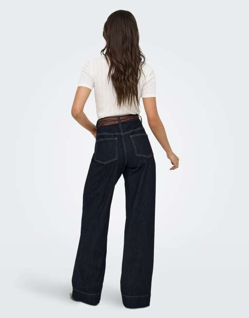 Only – Ciemnoniebieskie jeansy o szerokim kroju, 2 z 7