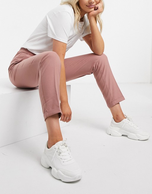 Only cigarette trousers in beige