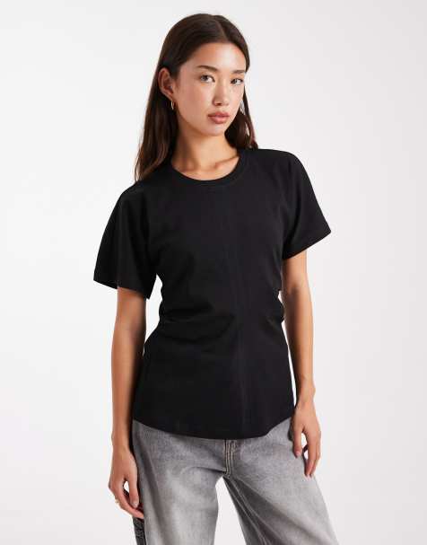 ONLY cinch waist t-shirt in black - view 1