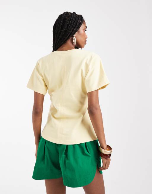 ONLY cinched waist t-shirt in buttermilk, 4 of 8
