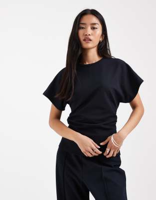Only Cinched Waist T-shirt In Blue