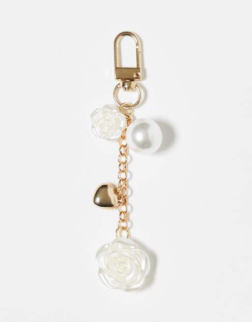 ONLy - Ciondolo per borsa color oro con roselline