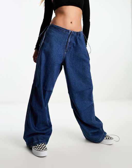 Denim Parachute Pants - Denim blue - Ladies