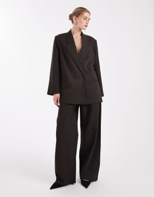 ONLY - Co-ord set van elegante blazer en pantalon in bruin met