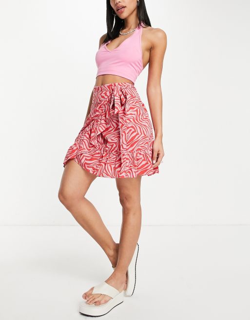 Pink zebra shop pleated skirt