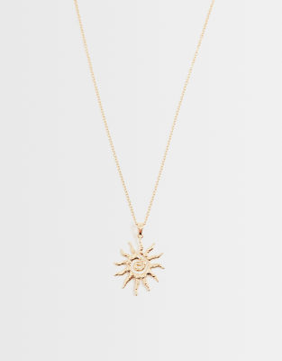 Only - Collier avec pendentif soleil - Doré