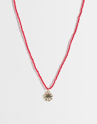 Only - Collier avec pendentif soleil - Rouge