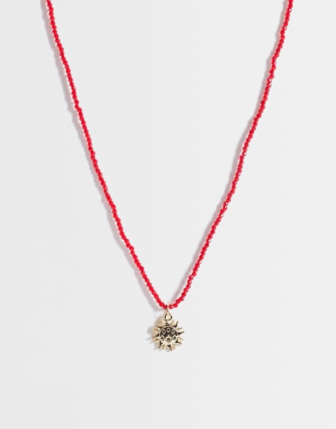 Only - Collier avec pendentif soleil - Rouge - view 1
