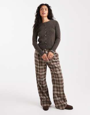 Only Compact Knit Cardigan In Brown