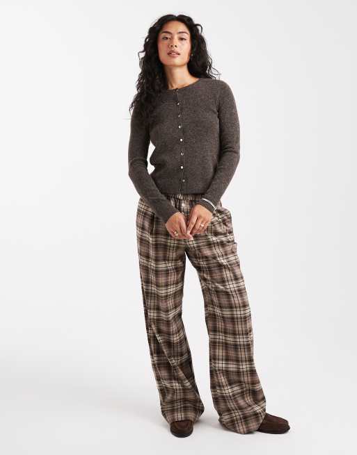 ONLY compact knit cardigan in brown