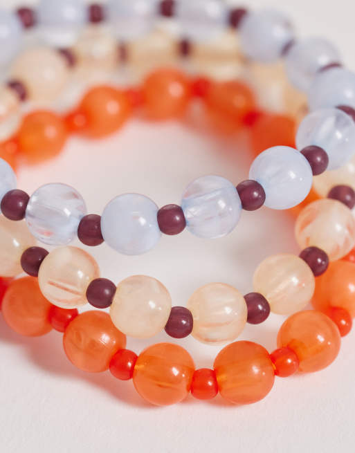 ONLY - Confezione da 3 bracciali con perline multicolore, 3 di 3