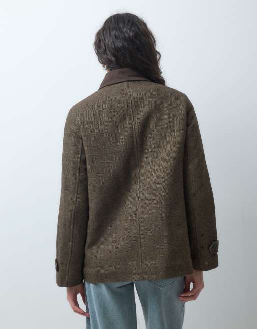 ONLY contrast collar cord jacket in brown, 4 of 4