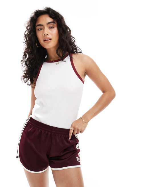 ONLY contrast detail ribbed tank top in white , 2 of 4