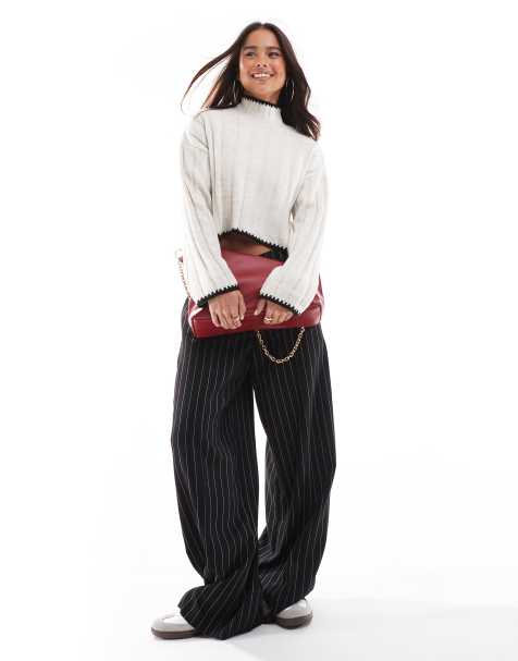 ONLY contrast trim knitted co-ord - view 1