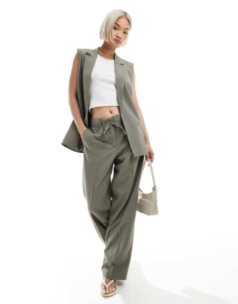 ONLY - Coordinato sartoriale casual color grigio salvia - view 1