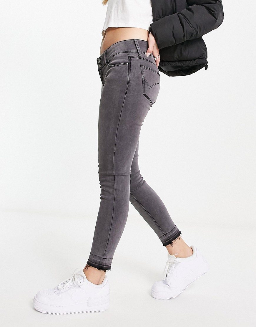 Only coral skinny jean in washed black-Grey