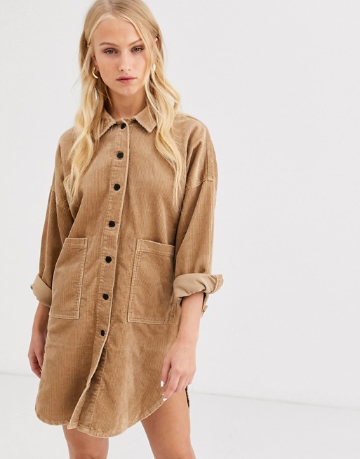 Only cord oversized shirt dress