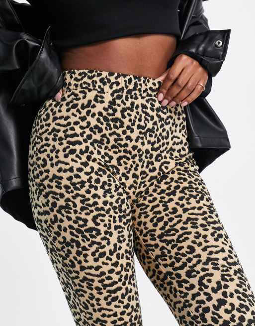 Printed flared cotton leggings