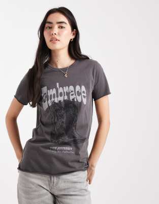 Only Cowboy Boots Print T-shirt In Gray