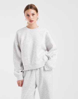 Only Crew Neck Drop Shoulder Sweatshirt Co-ord In Gray