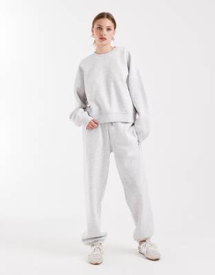 Only Crew Neck Drop Shoulder Sweatshirt Co-ord In Gray