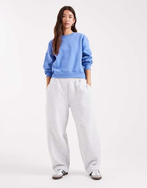 ONLY crew neck drop shoulder sweatshirt in blue - view 1