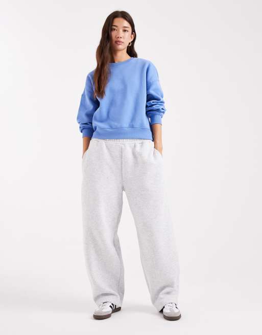 ONLY crew neck drop shoulder sweatshirt in blue ASOS