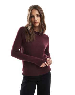 Only Crew Neck Knit Sweater In Red