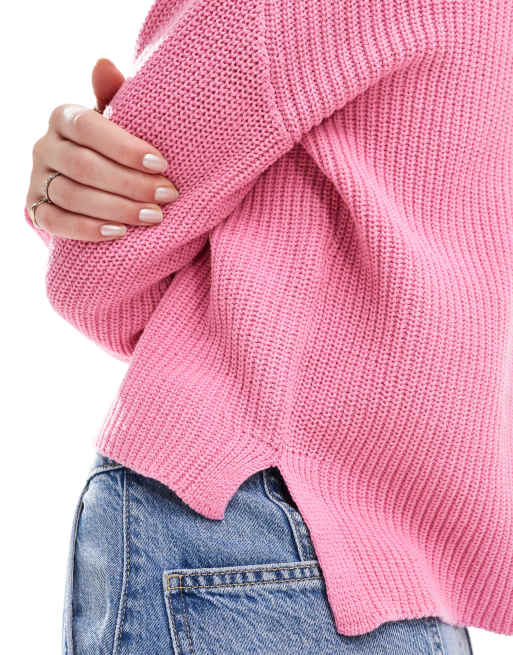 ONLY crew neck knitted jumper in pink, 3 of 4