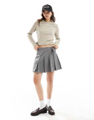 Only Crew Neck Sweater In Brown Melange