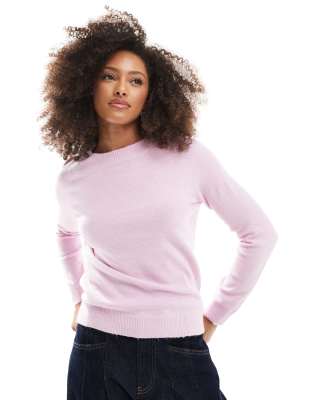 crew neck sweater in lavender-Purple