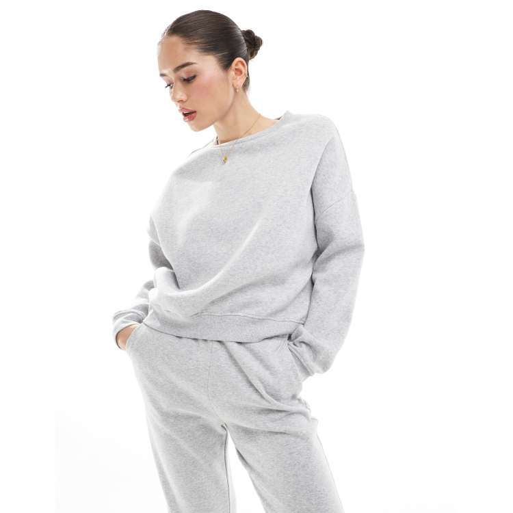 ONLY crew neck sweatshirt in light heather gray - part of a