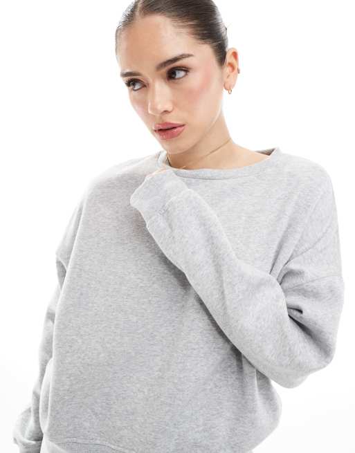 ONLY crew neck sweatshirt in light heather gray - part of a set | ASOS