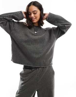 Only Crew Neck Sweatshirt In Washed Gray - Part Of A Set