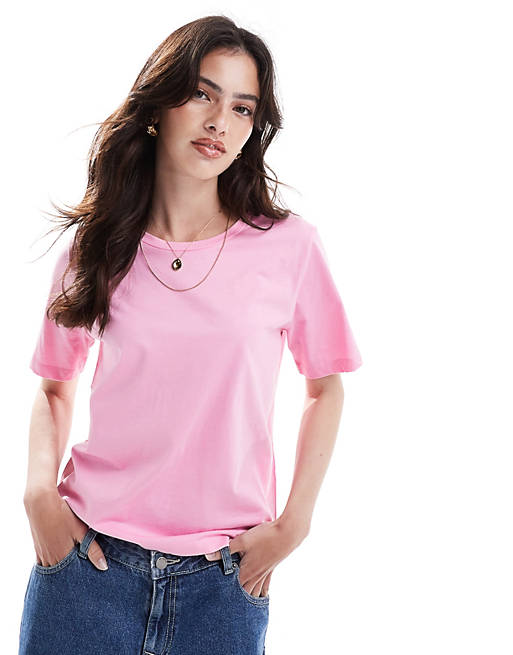 ONLY crew neck t-shirt in light pink | ASOS