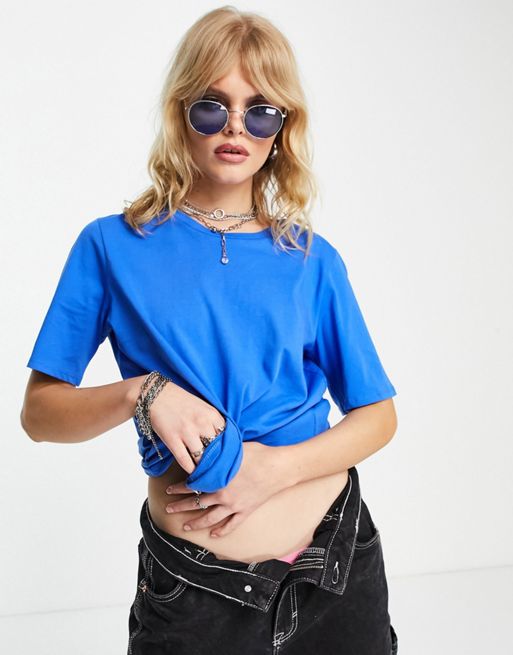 Free People space dye long sleeve cut-out T-shirt in blue